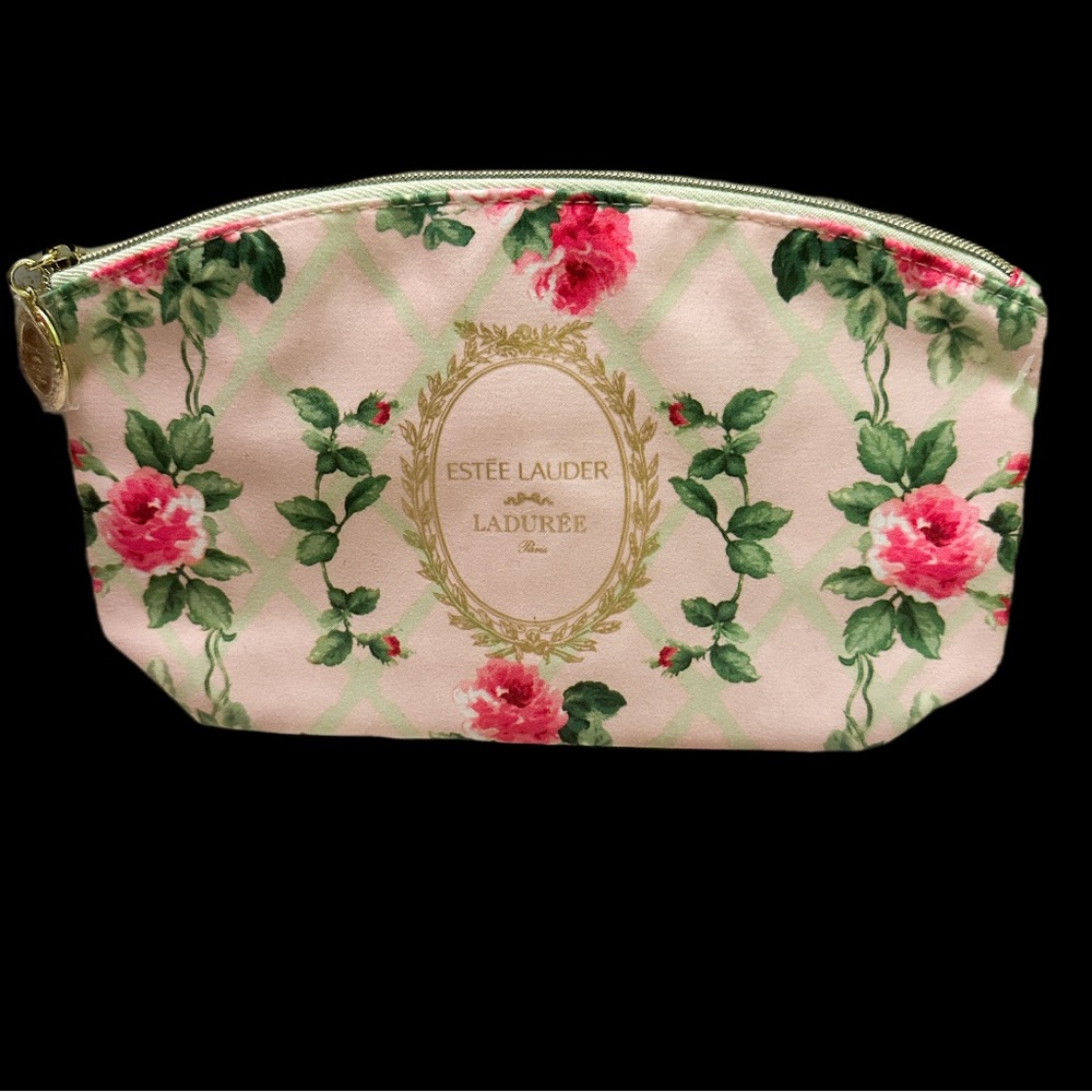 Estee Lauder Floral Cosmetic Bag - Pink and Green